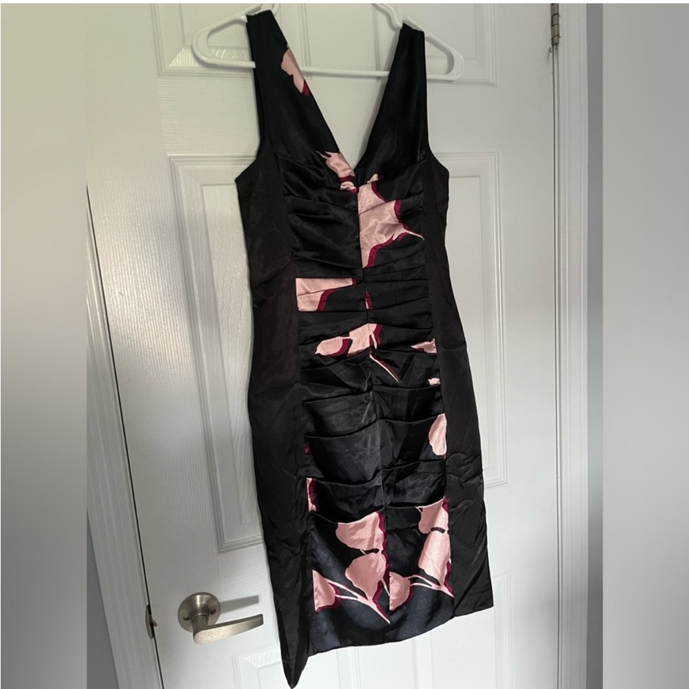 Black and pink floral dress from Le Chateau